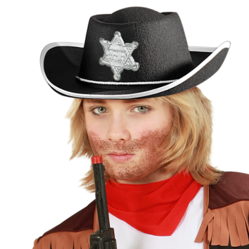 Schwarzer Cowboyhut für Kinder