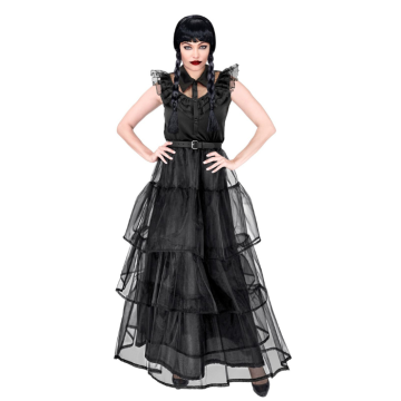Gotisches Ballkleid Kostüm schwarz