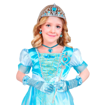Blaues Prinzessinnen-Set für Kinder - 6 Teile