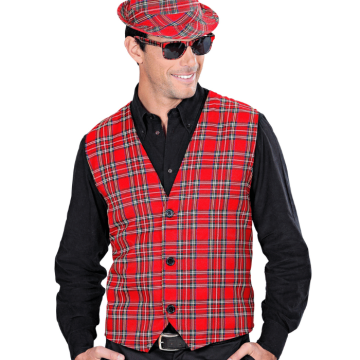 Rød ternet vest