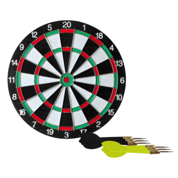 Dartskive m. 6 dartpile - 38 cm