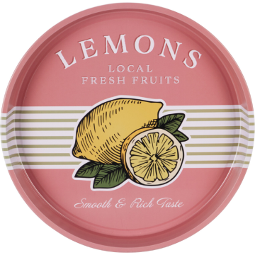 Citron serveringsbakke i tin Ø32x4 cm