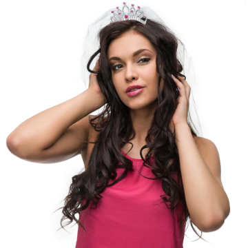 Tiara mit Schleier Silber