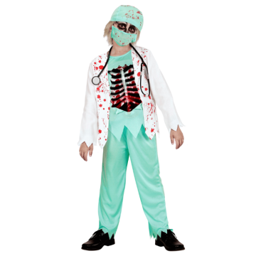 Zombie læge kostume til børn - 6 dele