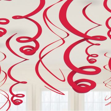 Rote Swirls 12x - 55 cm