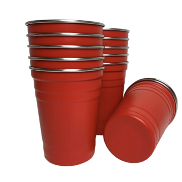Wiederverwendbare Red Cups aus Edelstahl 12x