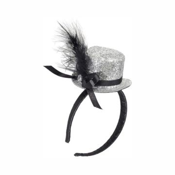 Mini-Glitzer-Rundhut - Silber