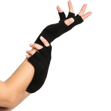 Fingerlose Handschuhe Einheitsgröße für Frauen schwarz