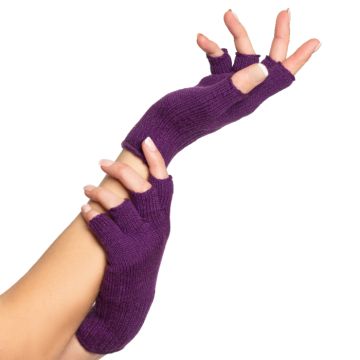 Fingerlose Handschuhe Einheitsgröße für Frauen Lila