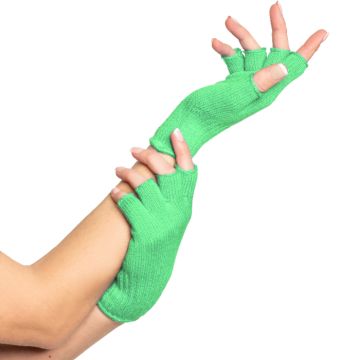 Fingerlose Handschuhe One-Size für Frauen neon-grün