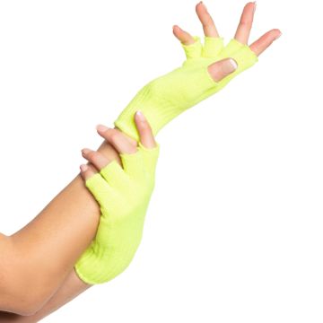 Fingerlose Handschuhe Einheitsgröße für Frauen Neon-Gelb