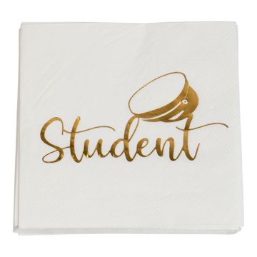 Servietten mit goldenen Studentenmotiv 16x - 25x25 cm