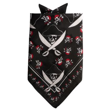Schwarzes Piratenbandana 52x55 cm