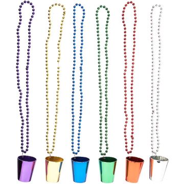 Shotglas Perlen-Halskette 6 Stk., 83 cm