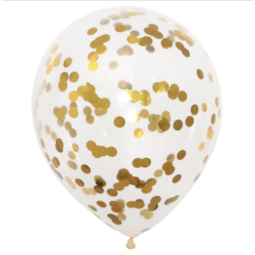 Ballon mit goldenem Konfetti - 30 cm