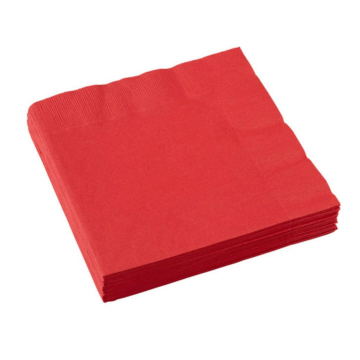 Rote Servietten 10x - 33x33 cm