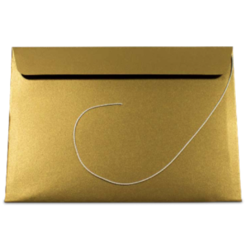 Kuvert mit Schnur Gold - 16,2x22,9 cm