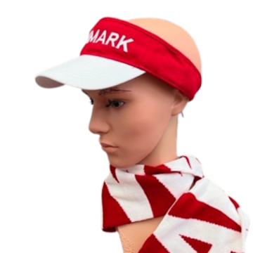 Rote und weiße Dänemark Sonnenblende