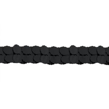 Schwarze Papier Girlande - 3,65 Meter
