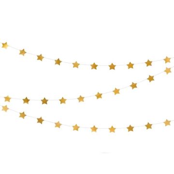 Goldene Stern Girlande - 3,6 Meter