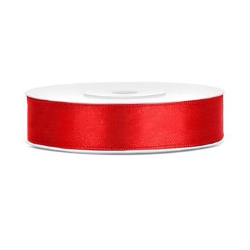 Rotes Satinband - 12 mm x 25 m