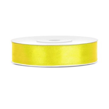 Gelbes Satinband - 12 mm x 25 m