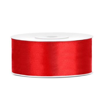 Rotes Satinband - 25 mm x 25 m