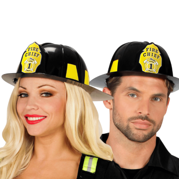 Sort brandmandshjelm unisex