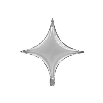 Sternförmiger Folienballon silber 45 cm