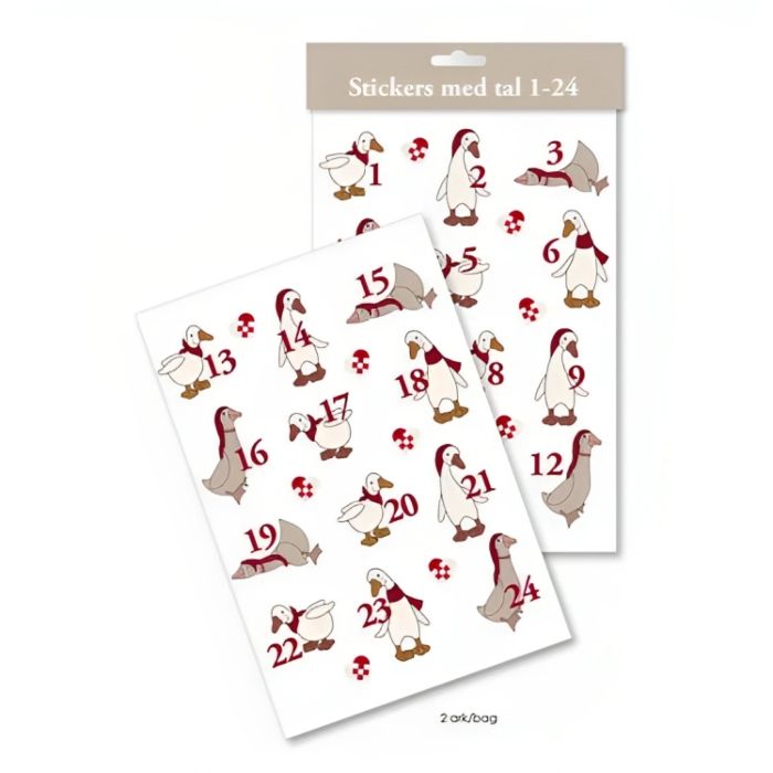 Aufkleber für den Adventskalender mit Zahlen und Gänsen 24x Die Alte Apotheke