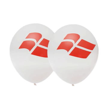 Dannebrogs Ballons in Weiß 25cm 6x