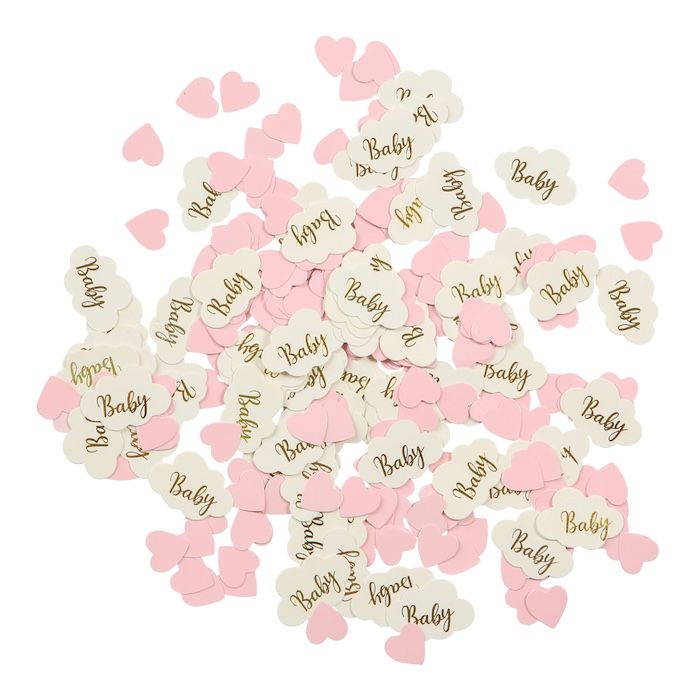 Konfetti Baby Mädchen rosafarbene Herzen 20 g