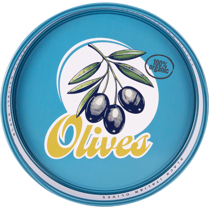 Oliven-Serviertablett aus Zinn Ø32x4 cm
