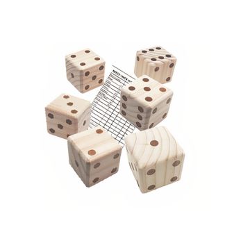 Riesiges Yatzy-Spiel für den Garten inkl. 6 Würfeln 7x7x7 cm und Block