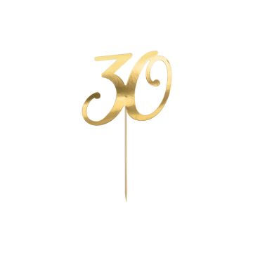 30 Jahre Torten-Dekoration in Gold - 20,5 cm 