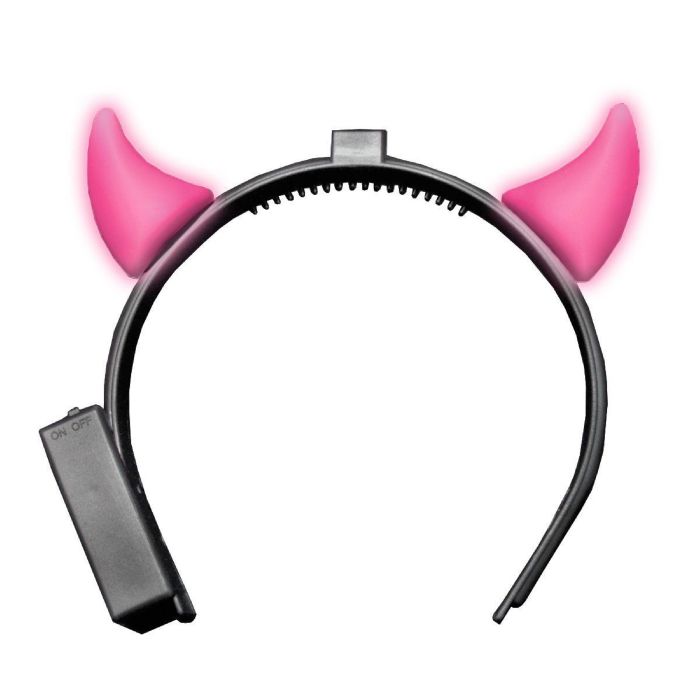 Teufelshorn mit Licht inkl. Batterien pink