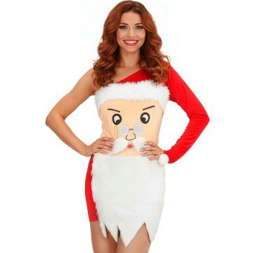 Weihnachtsmannkostüm für Damen mit Bart