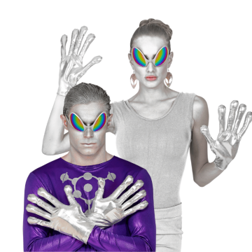 Alien Handschuhe metallisch Silber - Einheitsgröße