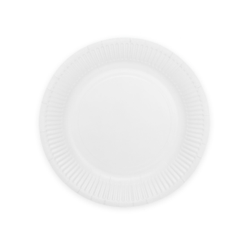 Weiße Pappgeschirr 8x - Ø 18 cm