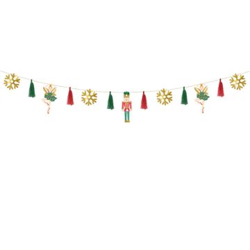 Weihnachtsgirlande mit Nussknacker, Balletttänzerin usw. 2 Meter