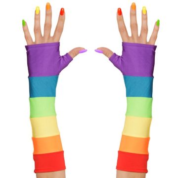 Fingerlose Handschuhe Regenbogenfarben