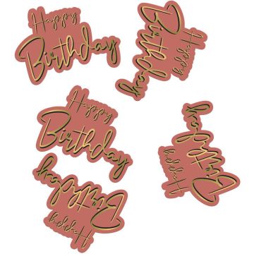 Happy Birthday Tischkonfetti in Golden Dusk 45x