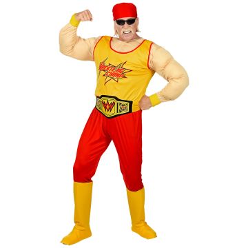 Wrestler Kostüm in Gelb und Rot