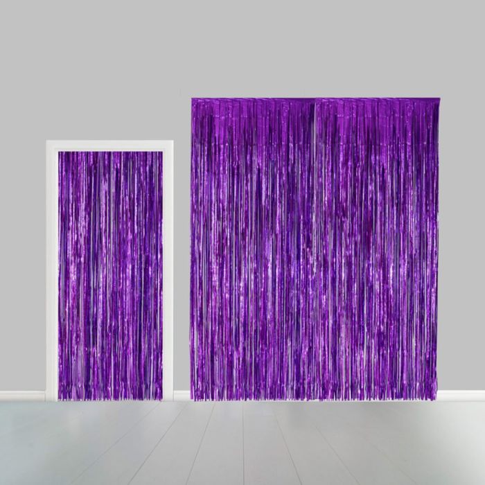 Lila Glitzervorhang - 100 x 240 cm