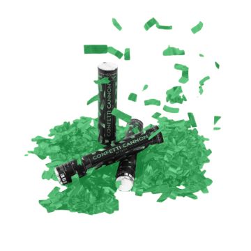 Grünes Konfettiröhren 40 cm PartyVikings - Metallic Rechteckig