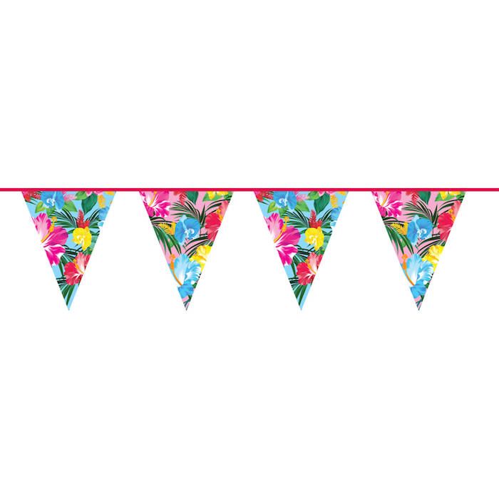 Tropische Blumen-Flaggirlande - 10 Meter 