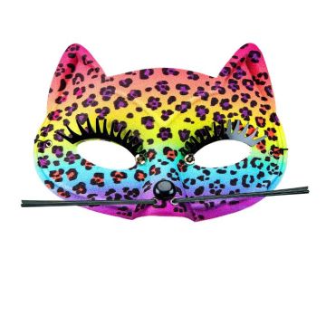 Regenbogen Leopard Maske