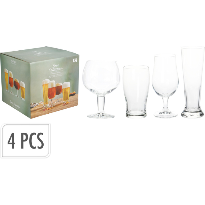 Bierglas-Set mit 4 belgischen Biergläsern