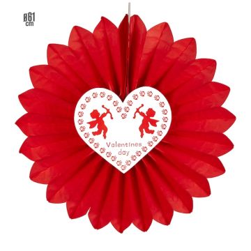 Valentinstagsrote Rosalie mit Herz - 61 cm