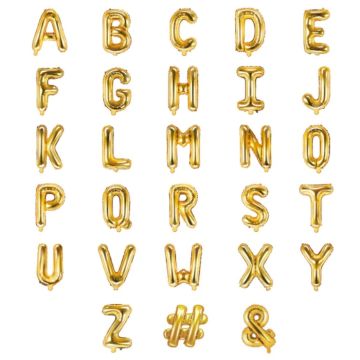 Goldene Buchstabenballons 35 cm